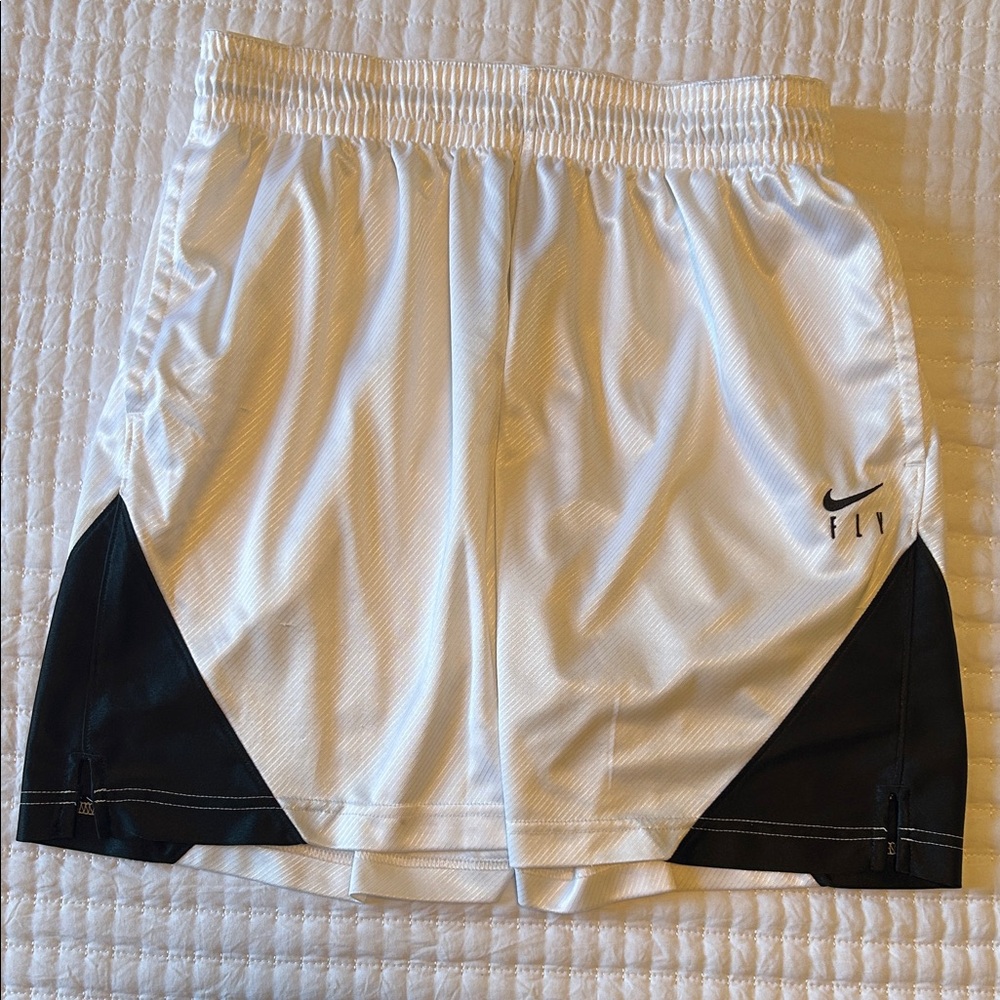 White and Black Nike Athletic Shorts